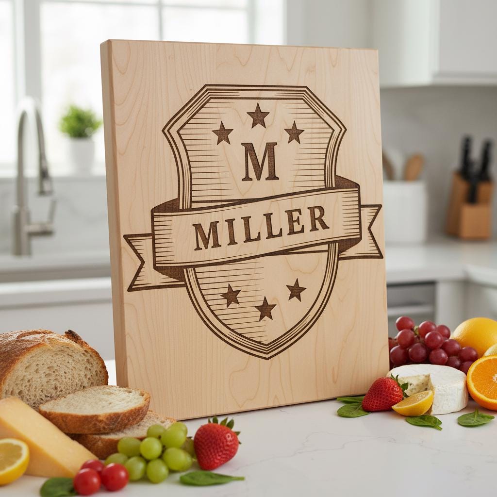 Shield Monogram Bundle, Wooden Name Sign Designs for Laser Engraving, Gifts