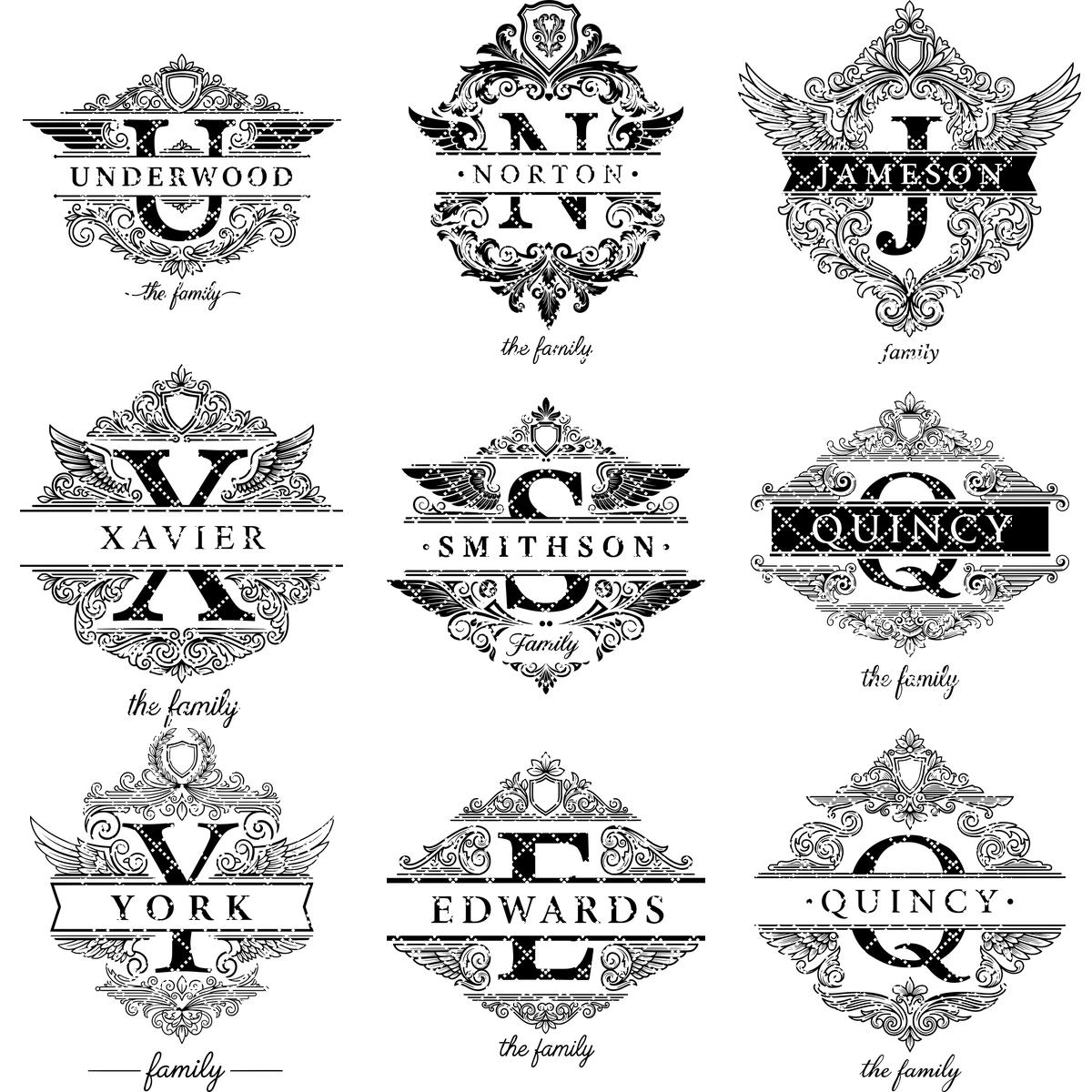 Vintage Crest Charcuterie Board Design, Personalized Family Name Serving Tray