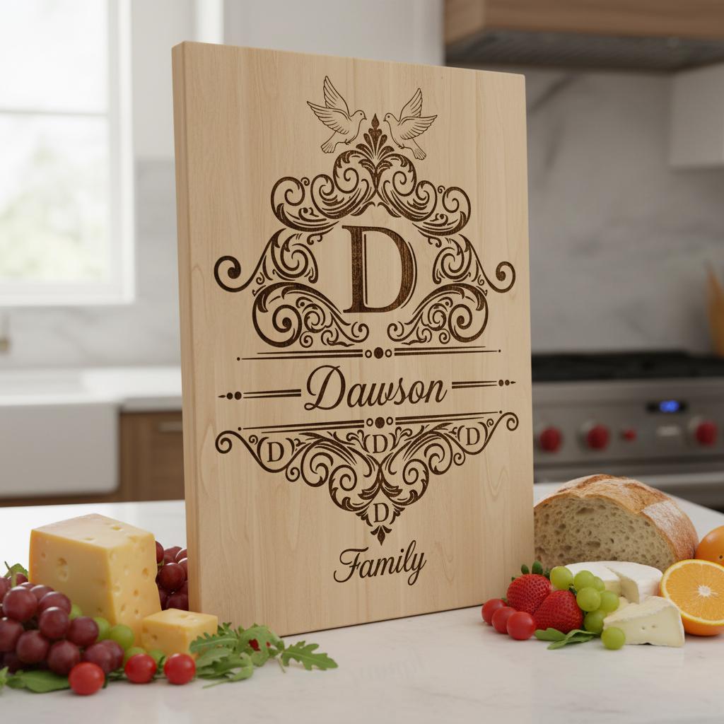 Ensemble de monogrammes vintage, motifs d'alphabet avec nom de famille pour la gravure de planches à charcuterie. – Image 3