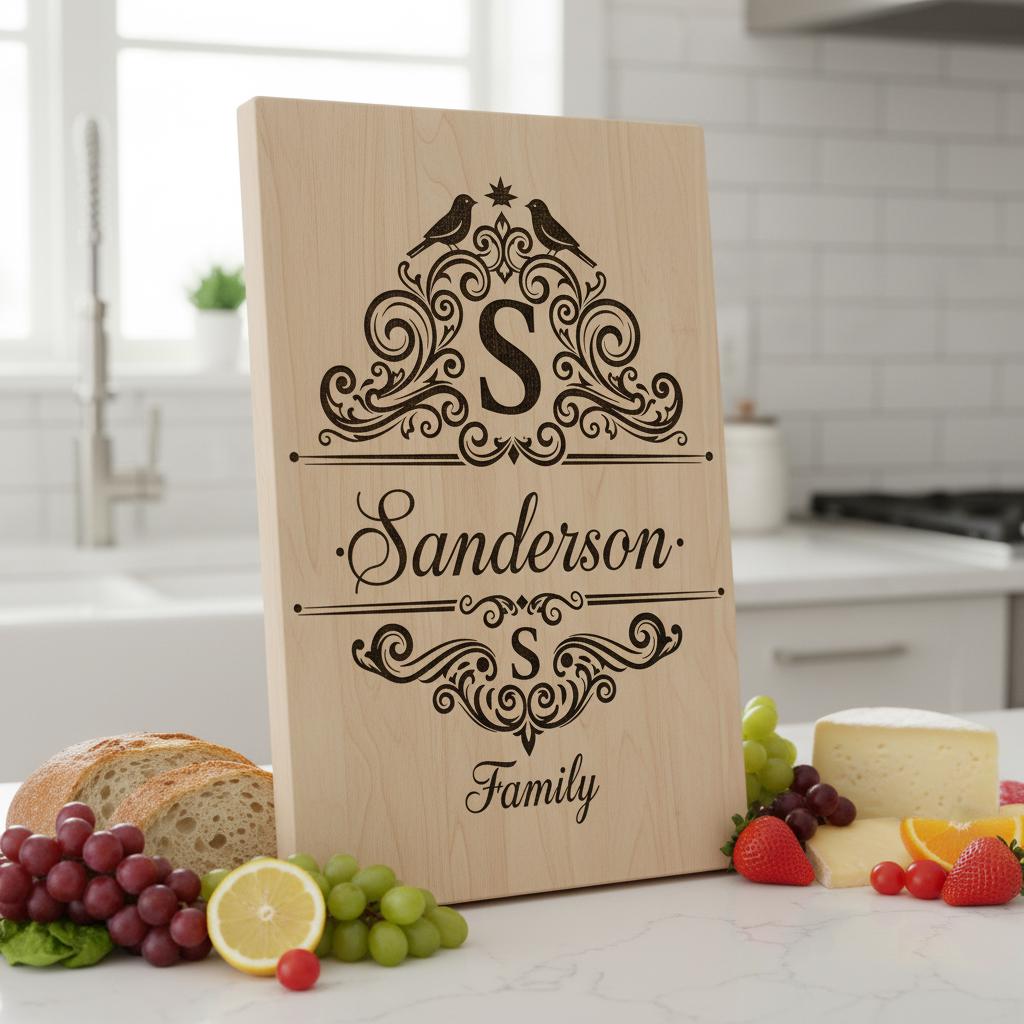 Ensemble de monogrammes vintage, motifs d'alphabet avec nom de famille pour la gravure de planches à charcuterie. – Image 8
