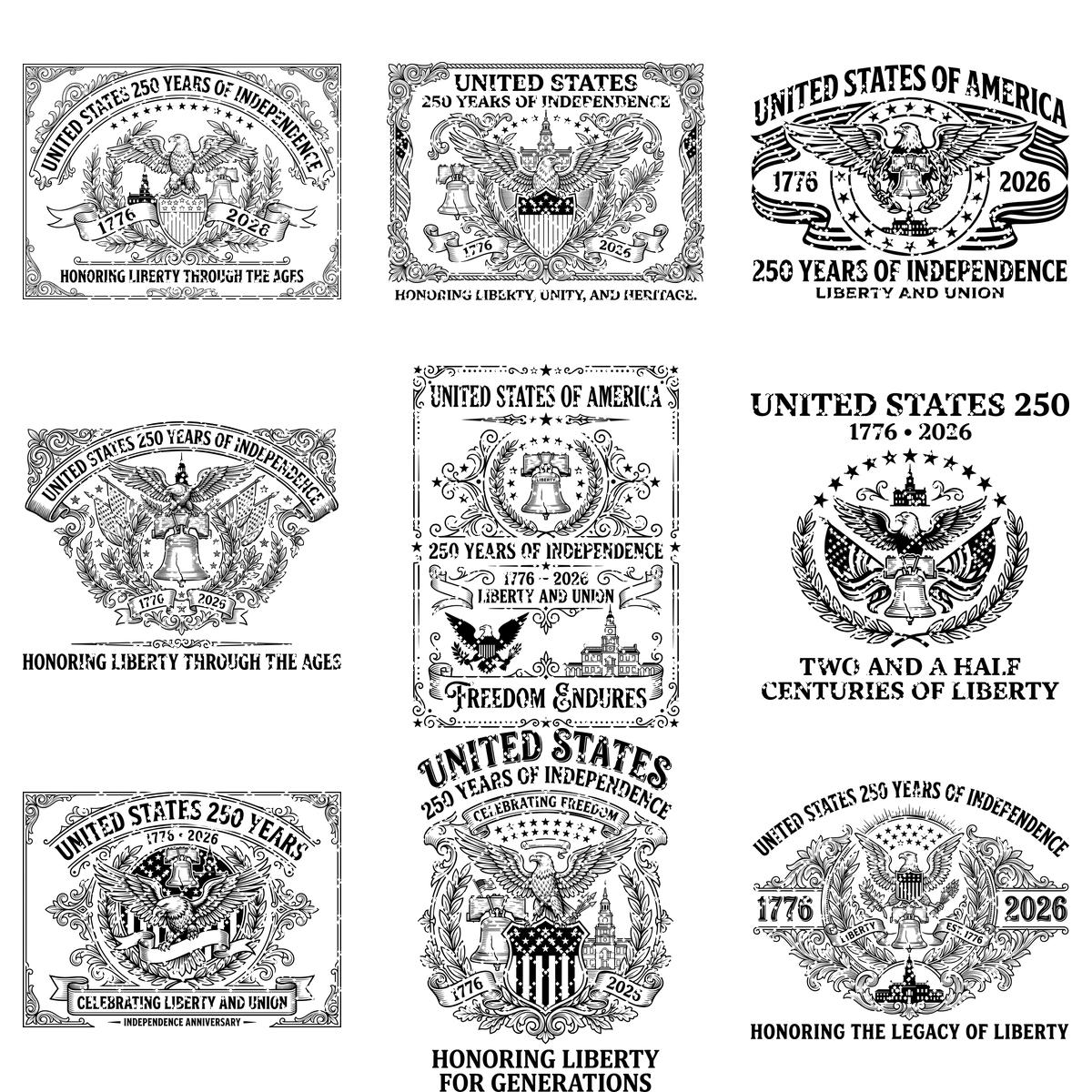 250th Anniversary Patriotic Engraving, Americana Chopping Board, US History – Image 11