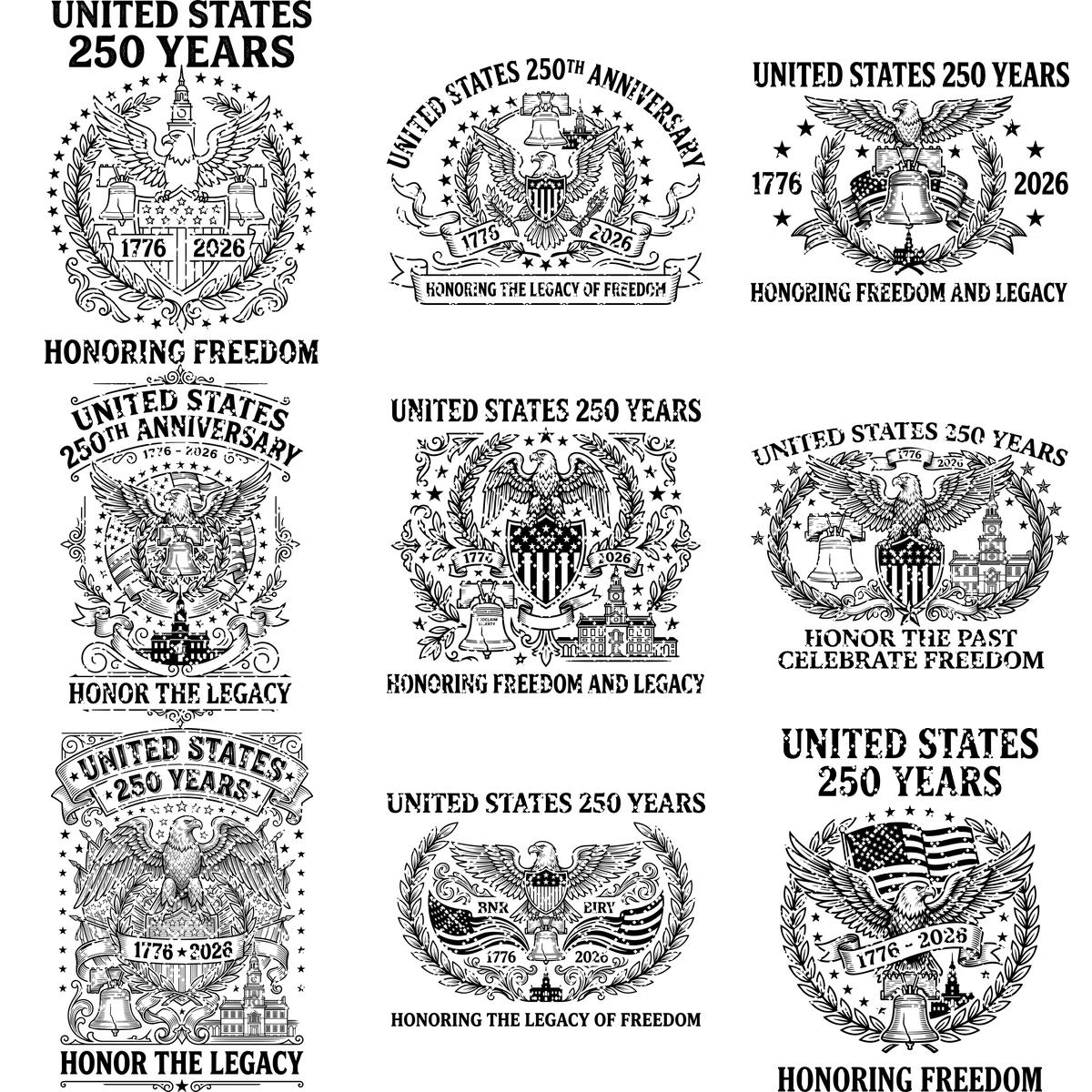 250th Anniversary Patriotic Engraving Designs, Americana, USA Board Laser File