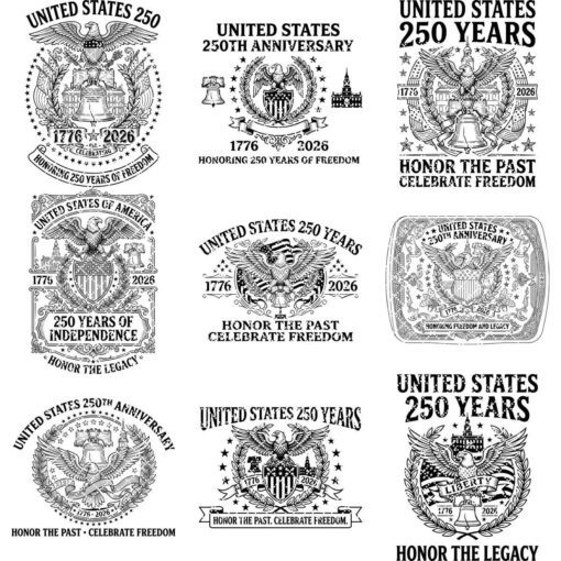 250th Anniversary Patriotic Engraving Designs, Americana, USA