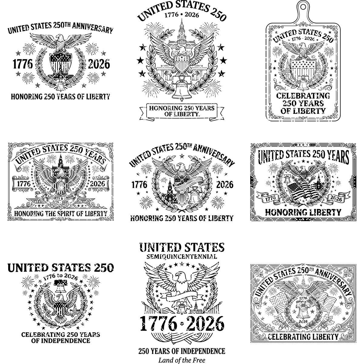 America 250 patriotic laser engraving file, US heritage board art design – Image 10