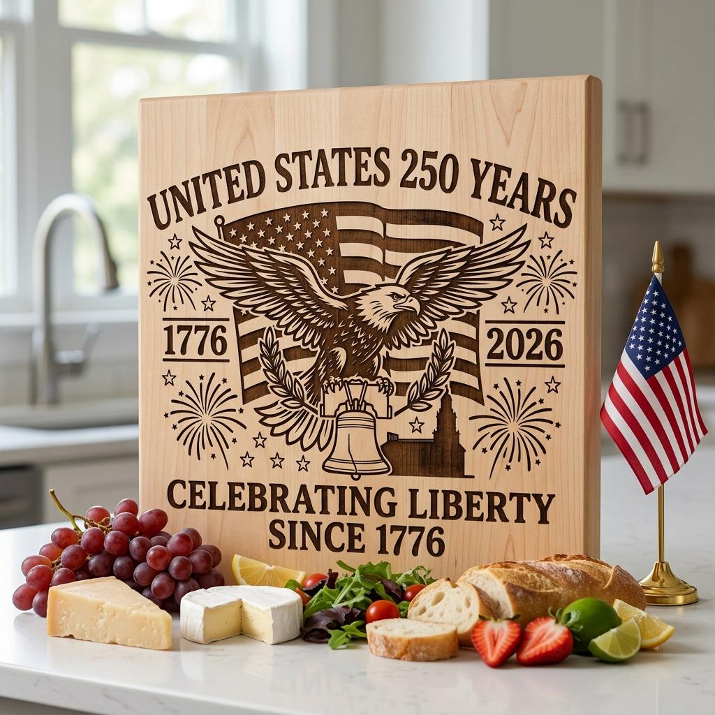 America 250 patriotic laser engraving file, US heritage board art design – Image 6