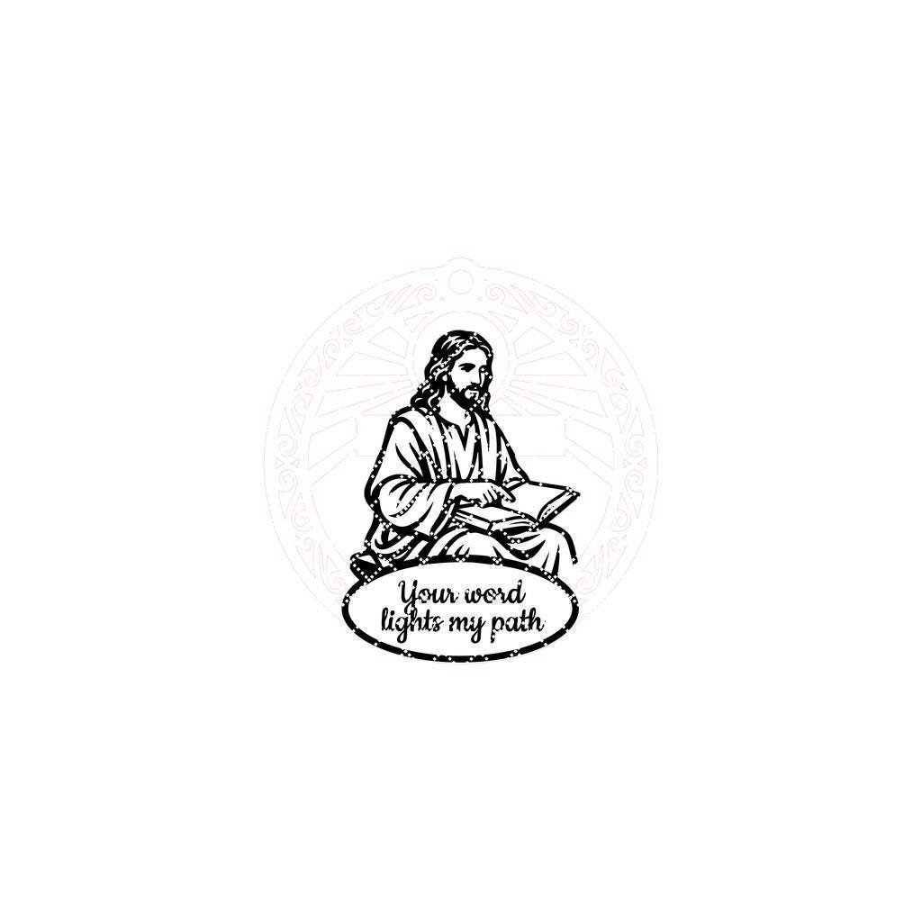 File portachiavi cristiano di Gesù, design devozionale biblico, la tua parola illumina il mio cammino - immagine 2