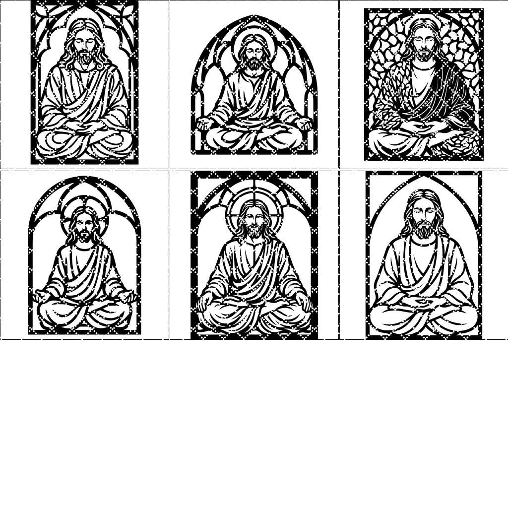Paquete de archivos láser de arte mural cristiano, Decoración religiosa para el hogar, Conjunto de meditación y fe - Imagen 7