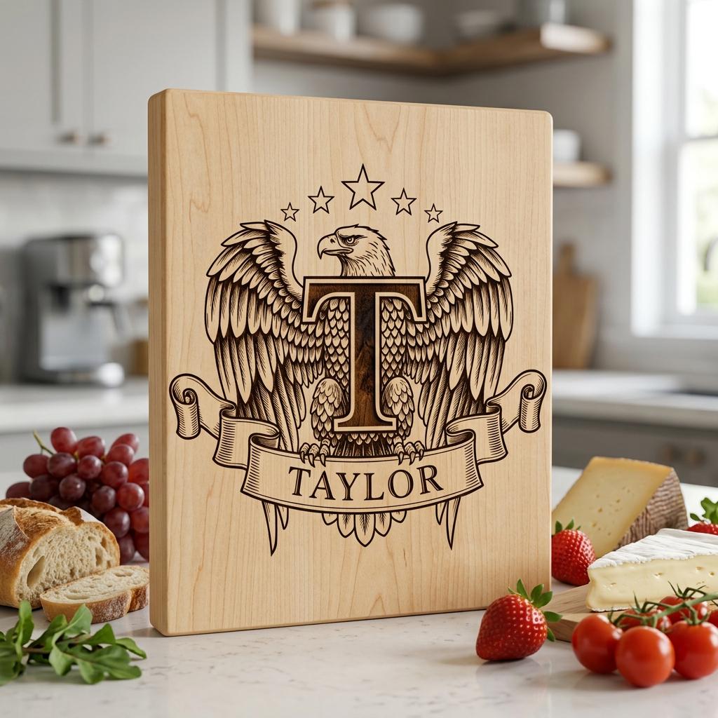 Eagle Crest Monogram Bundle, Heraldic Alphabet, Custom Family Name Art, Engraving File