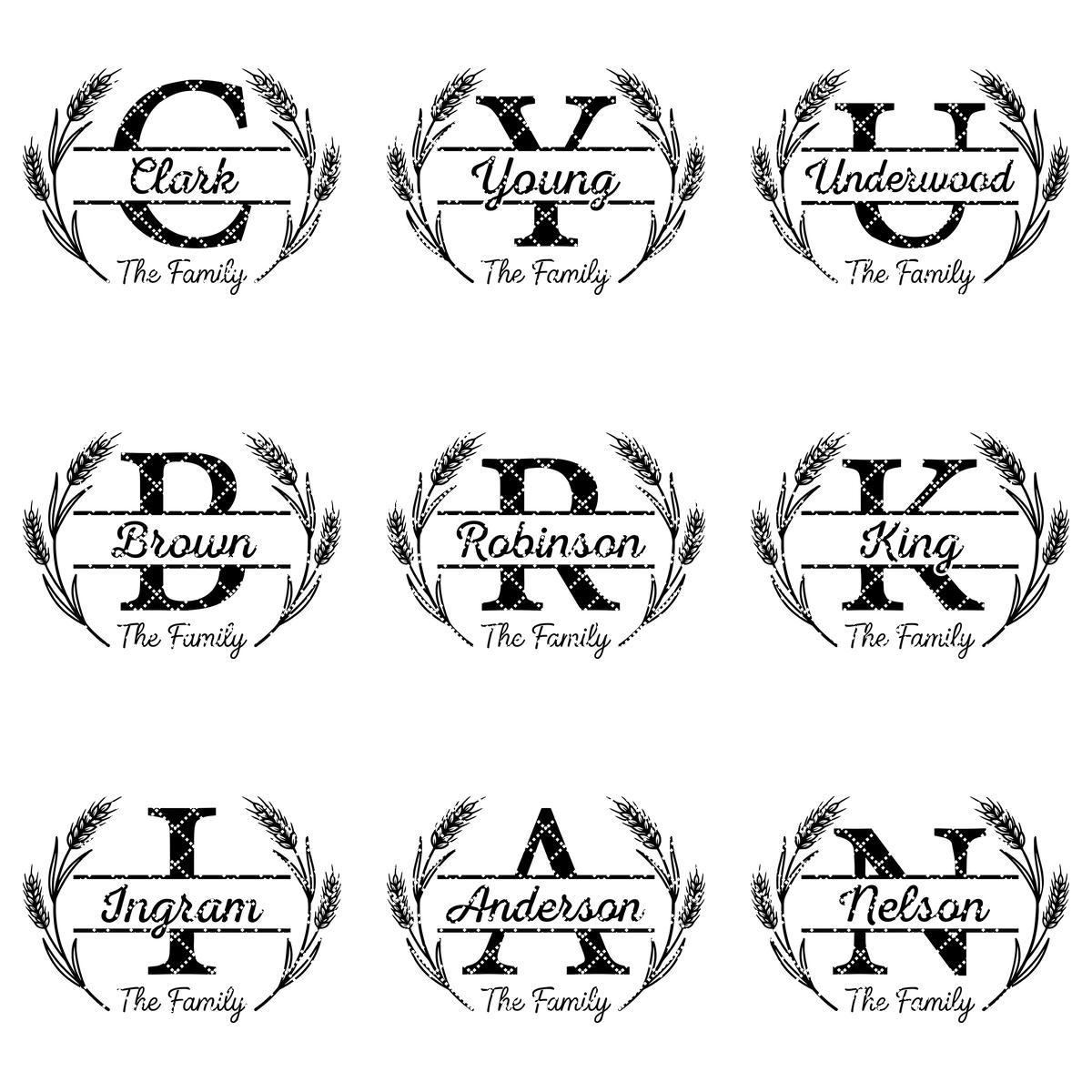 Fichiers de gravure pour Planche à découper, Alphabet Monogramme Blé Rustique, Design Fermier – Image 11