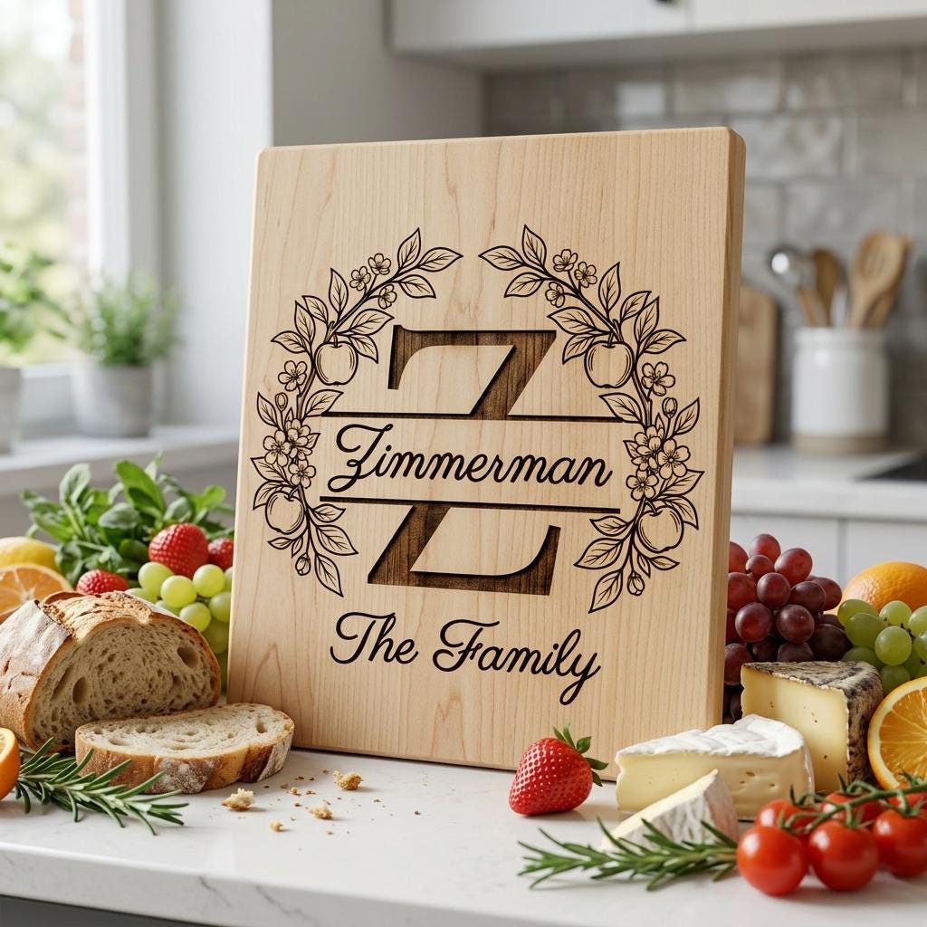 Familienwappen-Monogramm-Paket, Apfelhain-Alphabet-Gravurdatei, Personalisierter Familienname – Bild 11