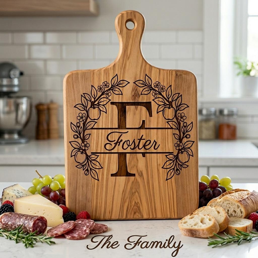 Familienwappen-Monogramm-Paket, Apfelhain-Alphabet-Gravurdatei, Personalisierter Familienname – Bild 3