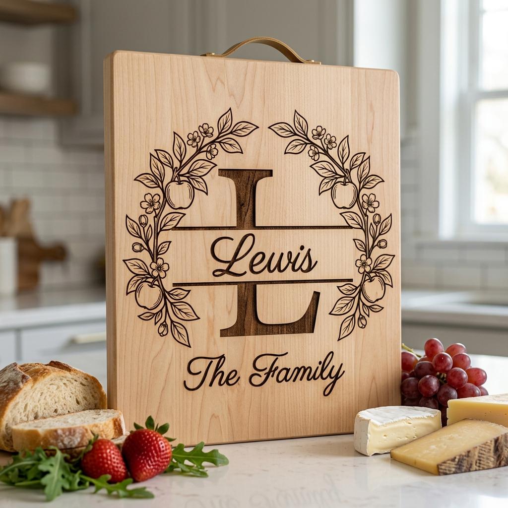 Familienwappen-Monogramm-Paket, Apfelhain-Alphabet-Gravurdatei, Personalisierter Familienname – Bild 5