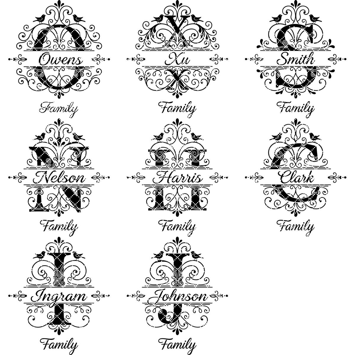 Familienwappen-Monogramm-Paket, Personalisiertes Familiennamen-Emblem, Alphabet-Design-Gravur – Bild 12