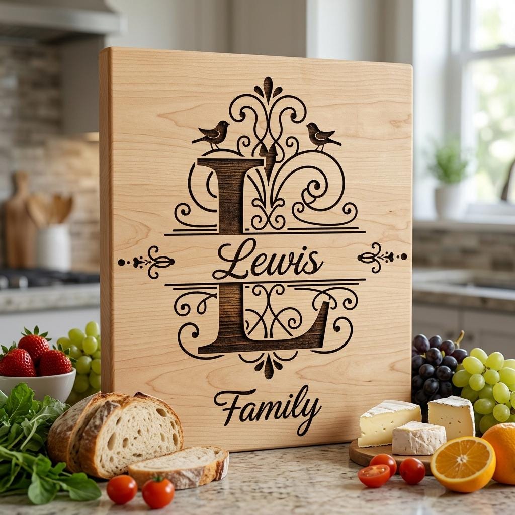 Familienwappen-Monogramm-Paket, Personalisiertes Familiennamen-Emblem, Alphabet-Design-Gravur – Bild 5