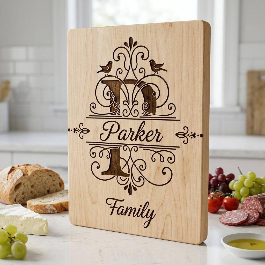 Familienwappen-Monogramm-Paket, Personalisiertes Familiennamen-Emblem, Alphabet-Design-Gravur – Bild 6