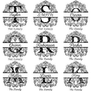 Family Crest Monogram Bundle, Grapevine Alphabet Engraving File, Personalized Gift