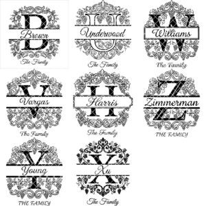 Family Crest Monogram Bundle, Grapevine Alphabet Engraving File, Personalized Gift