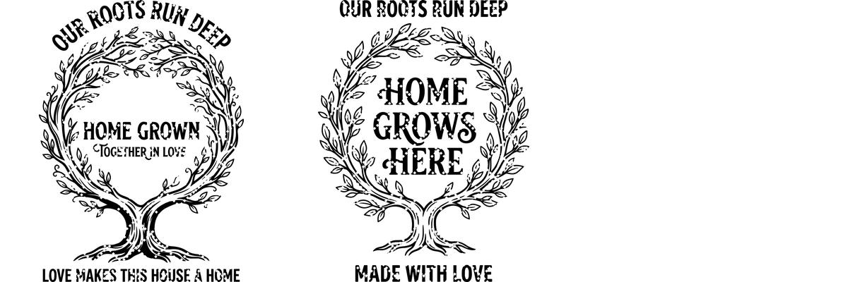 Family Tree and Wreath Engraving Designs, Rustic Charcuterie Board Art – Image 12