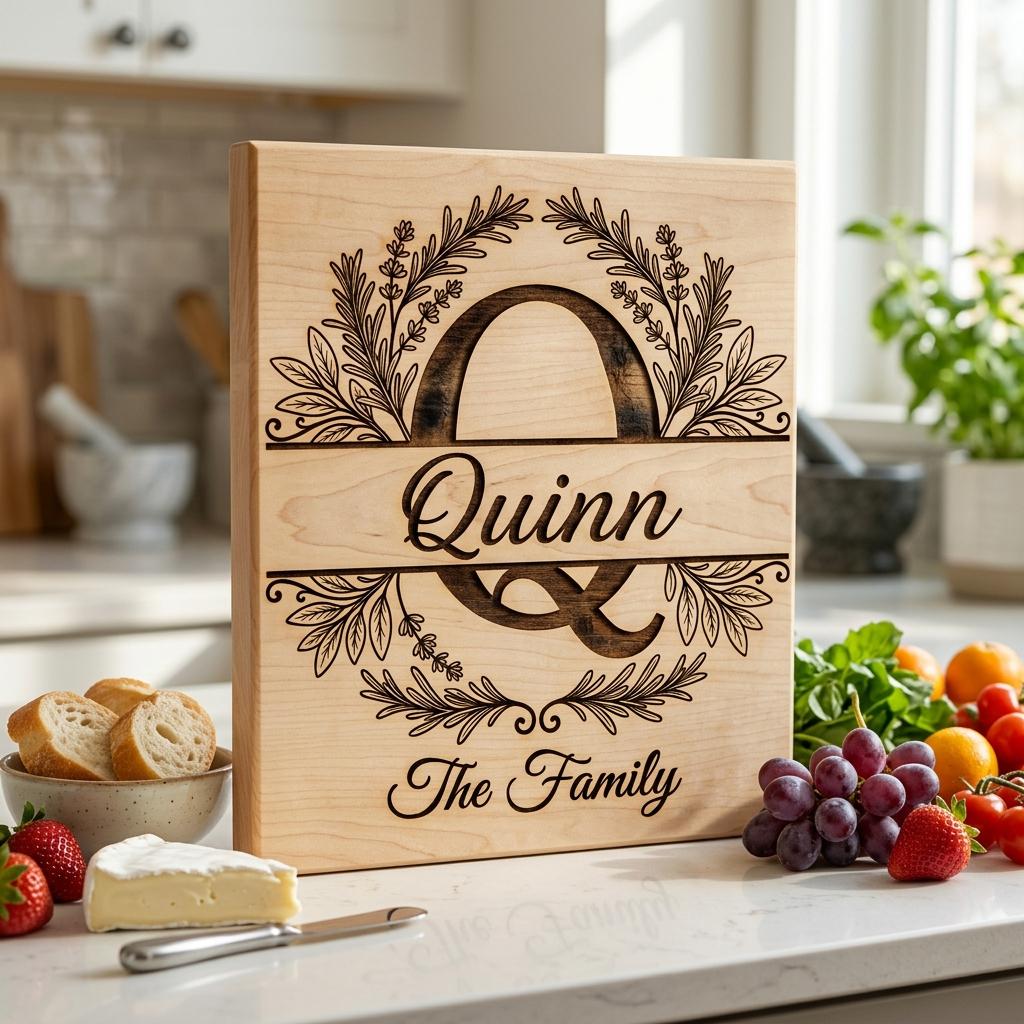 Kräuter-Monogramm-Gravur-Set, Personalisierter Familienname, Rosmarin-Thymian-Küchendekoration – Bild 8