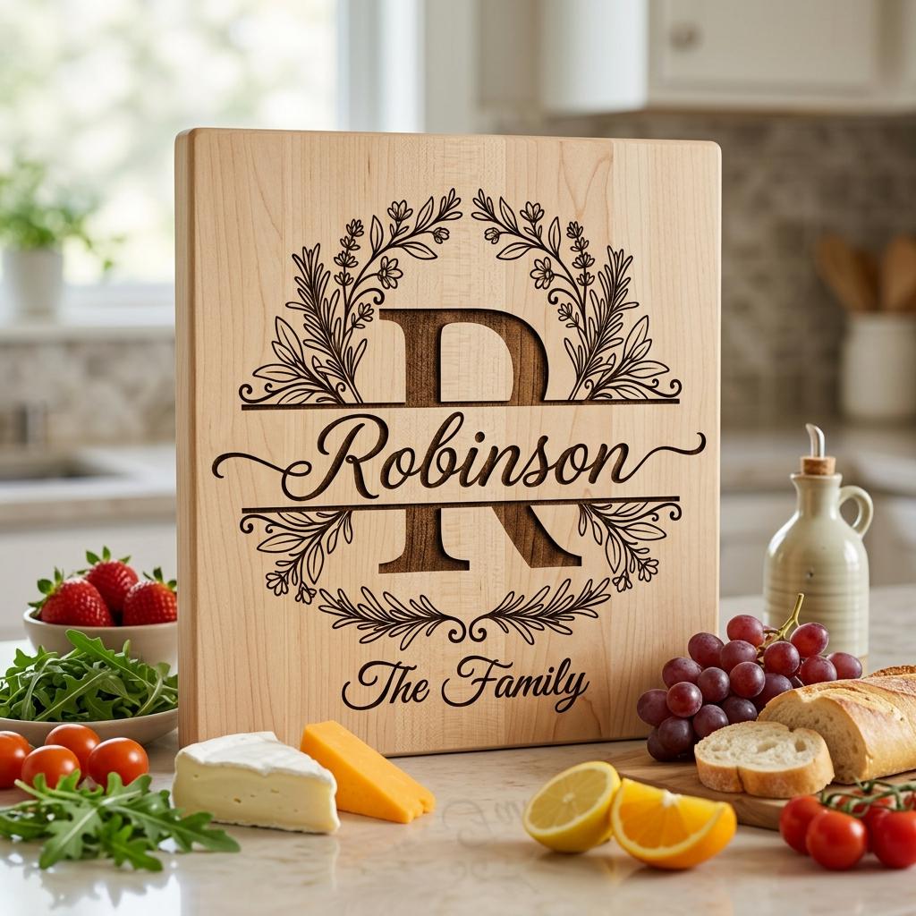Kräuter-Monogramm-Gravur-Set, Personalisierter Familienname, Rosmarin-Thymian-Küchendekoration – Bild 9