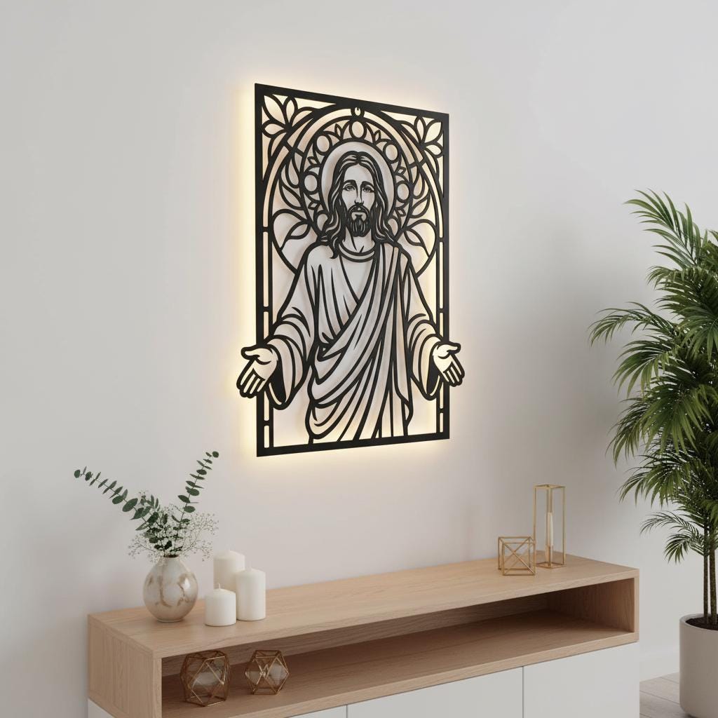 Jesus Digital Art Bundle, Christian Wall Decor, Religious Faith Blessing Design