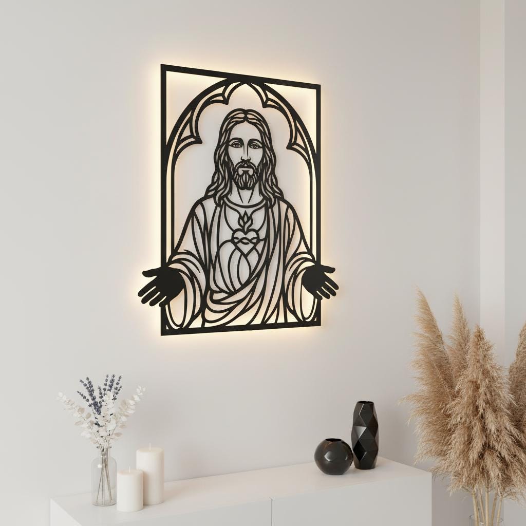 Jesus Digital Art Bundle, Christian Wall Decor, Religious Faith Blessing Design