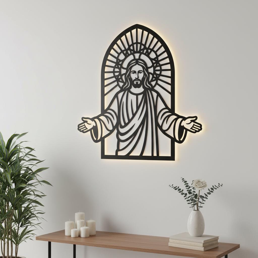 Jesus Digital Art Bundle, Christian Wall Decor, Religious Faith Blessing Design