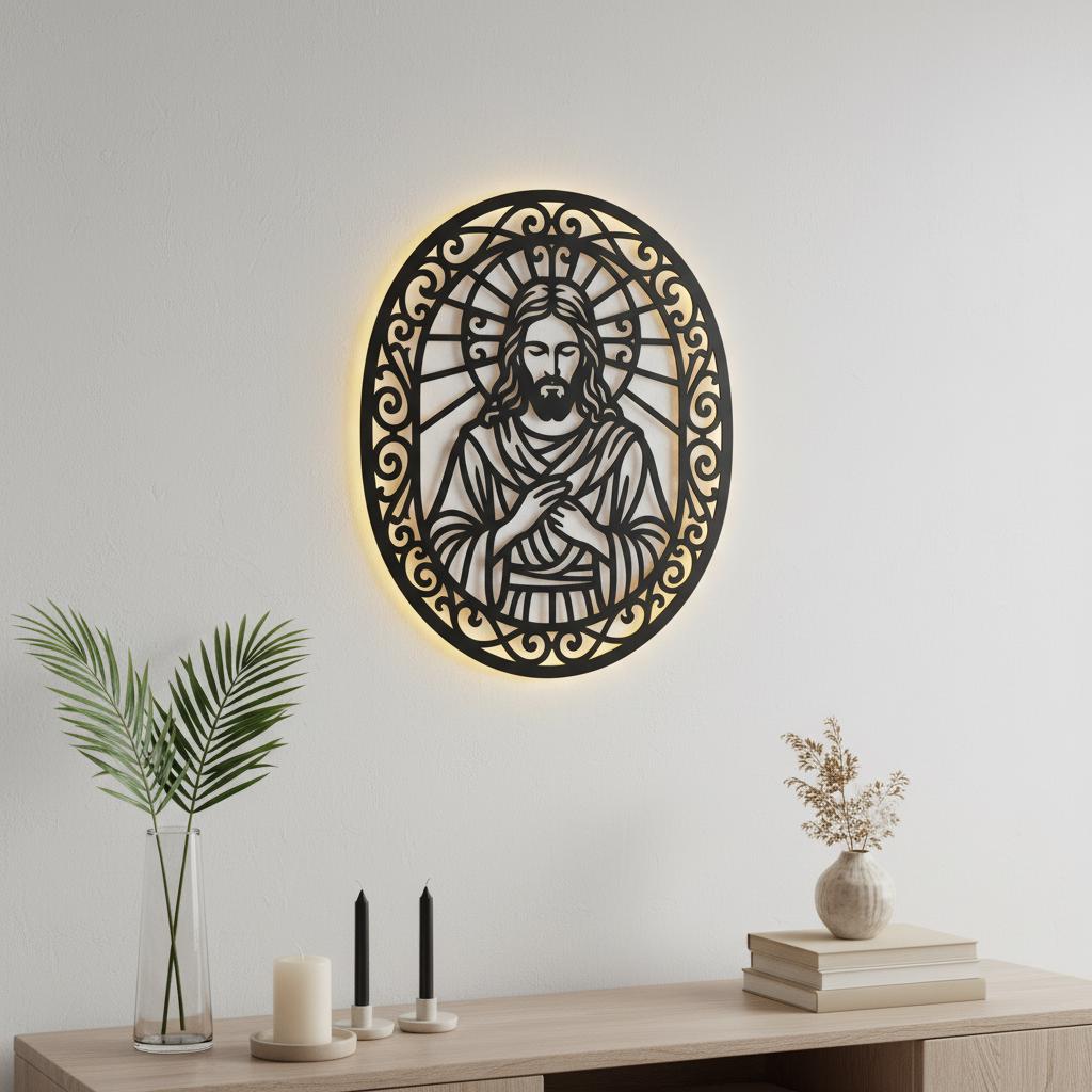 Jesus Wall Art Bundle, Christian Faith Silhouette, Religious CNC Laser File Download