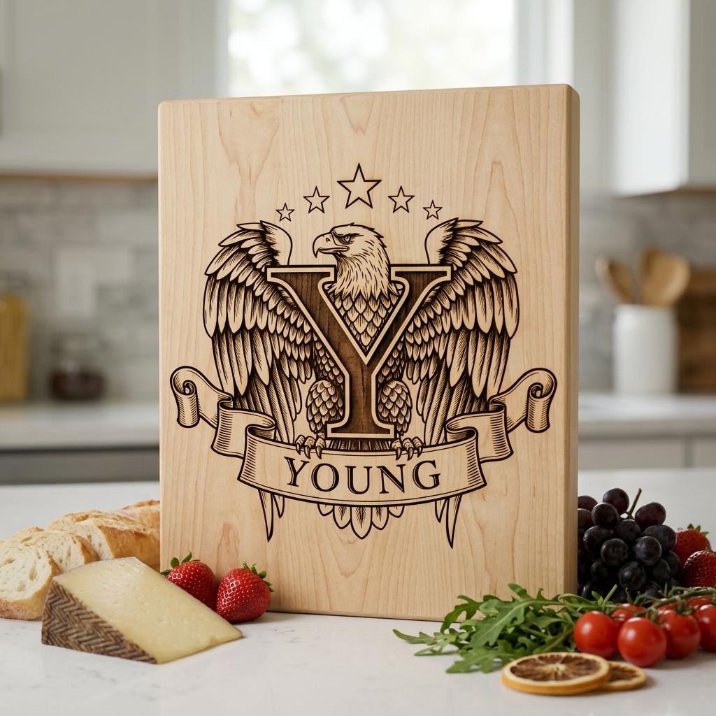 Monogram Bundle Animal Crest Family Name Vintage Engraving Charcuterie Art