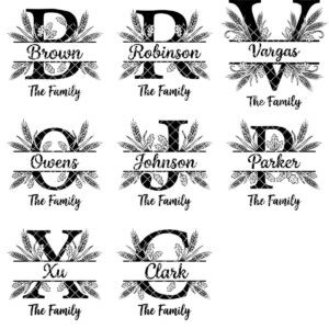 Monogram Rustic Wheat Oak Alphabet Bundle, Custom Family Name Engraving Boards