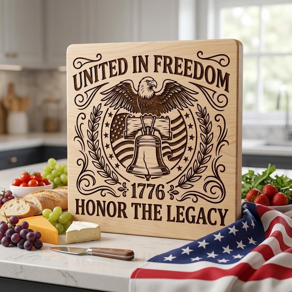 Patriotic 4th of July Eagle Flag 1776, American Laser Engraving Download – Image 2
