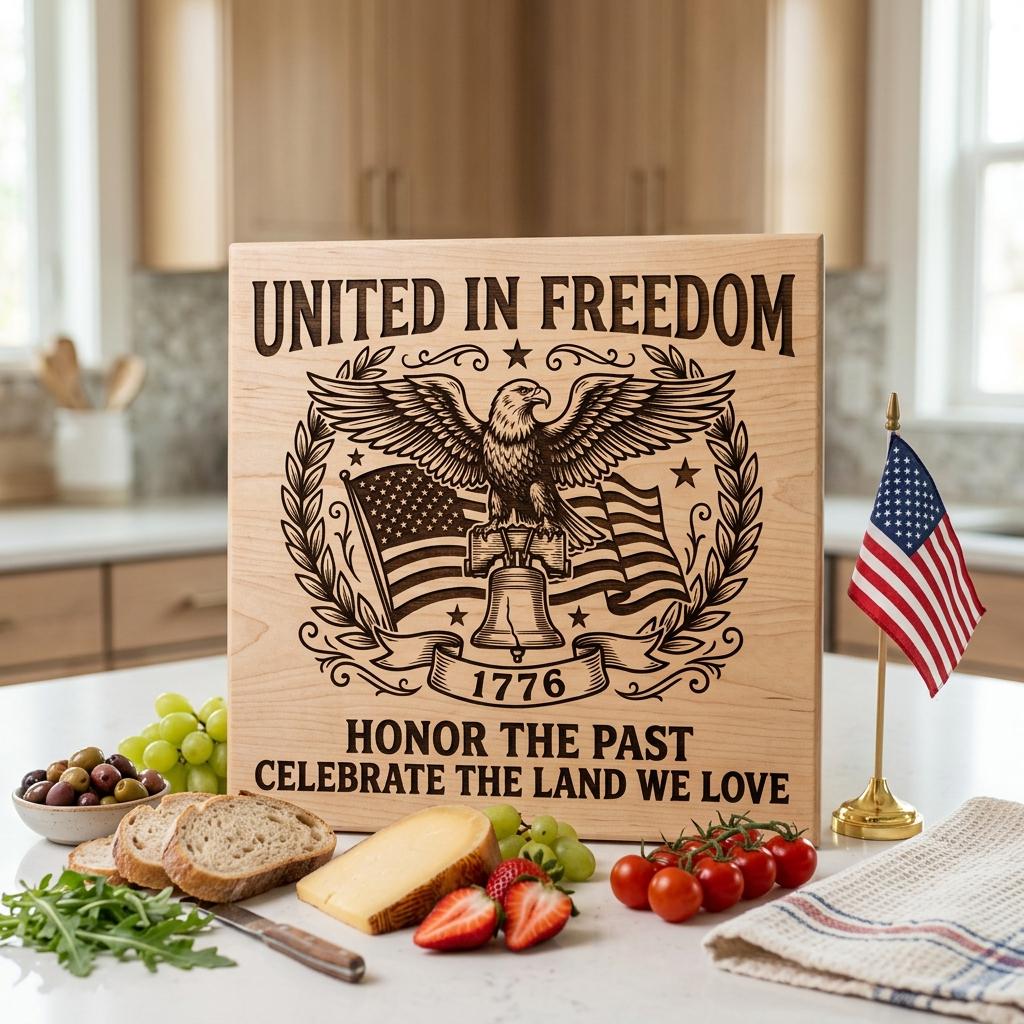 Patriotic 4th of July Eagle Flag 1776, American Laser Engraving Download – Image 4