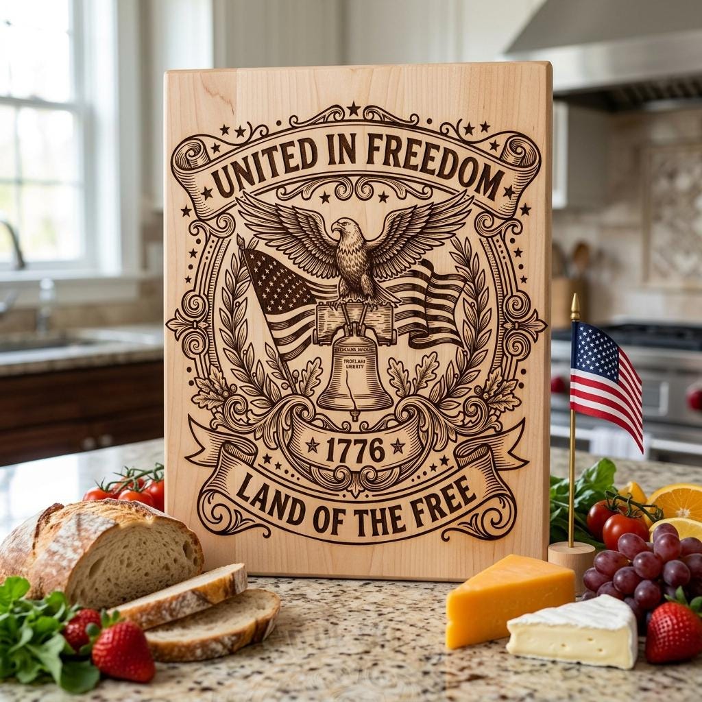 Patriotic 4th of July Eagle Flag 1776, American Laser Engraving Download – Image 6