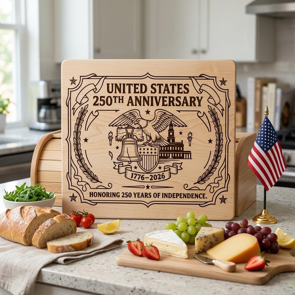 Patriotic Americana Engraving Designs for USA 250th, Laser File for Boards
