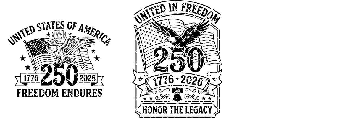 Patriotic Eagle 250th Anniversary Emblem Bundle, Laser Engraving for Boards