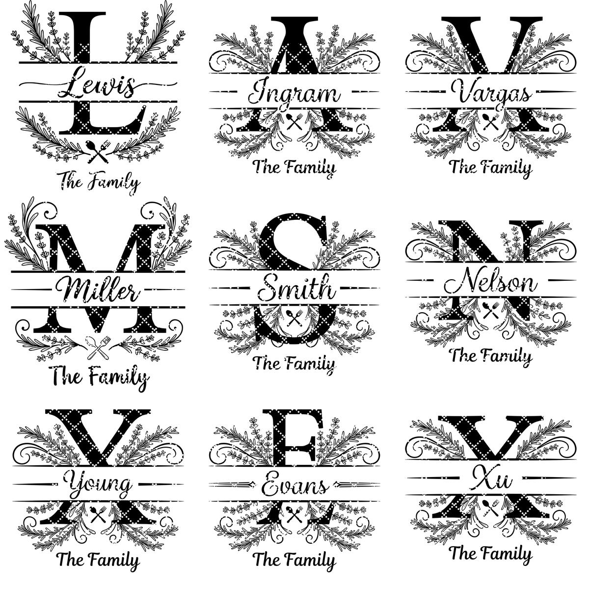 Personalisiertes Monogramm-Brett-Set, Lasergravur Familienname, Kräuterutensilien-Alphabet – Bild 11