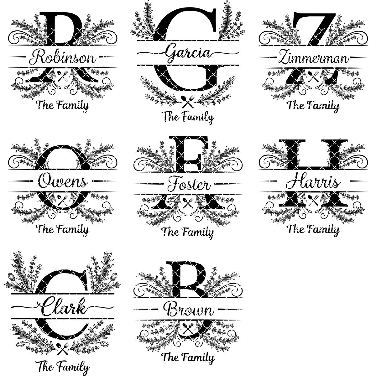 Personalisiertes Monogramm-Brett-Set, Lasergravur Familienname, Kräuterutensilien-Alphabet – Bild 12