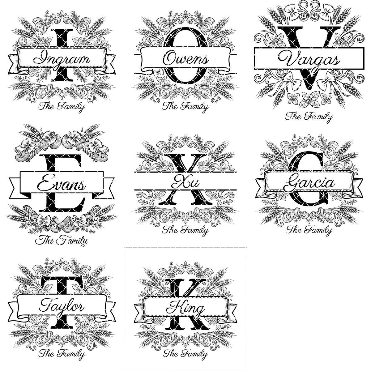 File per Tagliere Personalizzato, Bundle da Cucina con Monogramma Italiano, Design Grano e Pasta - immagine 11