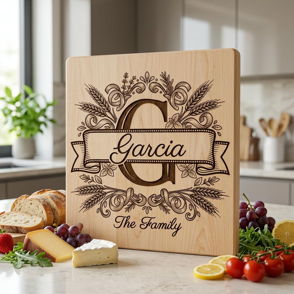 File per Tagliere Personalizzato, Bundle da Cucina con Monogramma Italiano, Design Grano e Pasta - immagine 2
