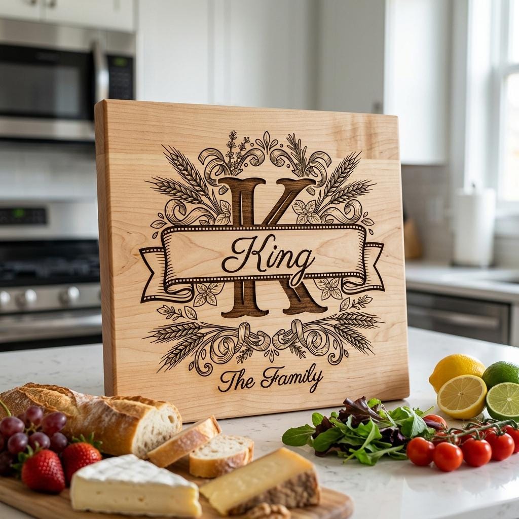 File per Tagliere Personalizzato, Bundle da Cucina con Monogramma Italiano, Design Grano e Pasta - immagine 3