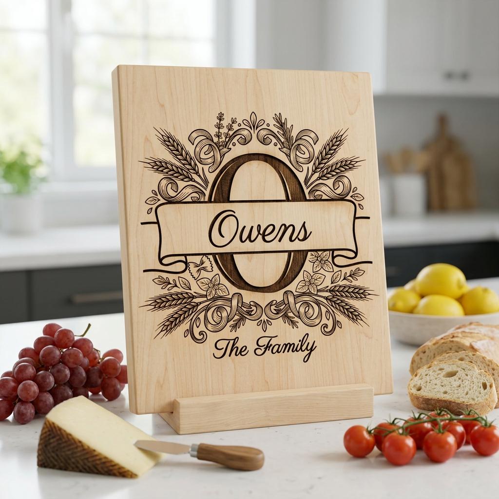 File per Tagliere Personalizzato, Bundle da Cucina con Monogramma Italiano, Design Grano e Pasta - immagine 4