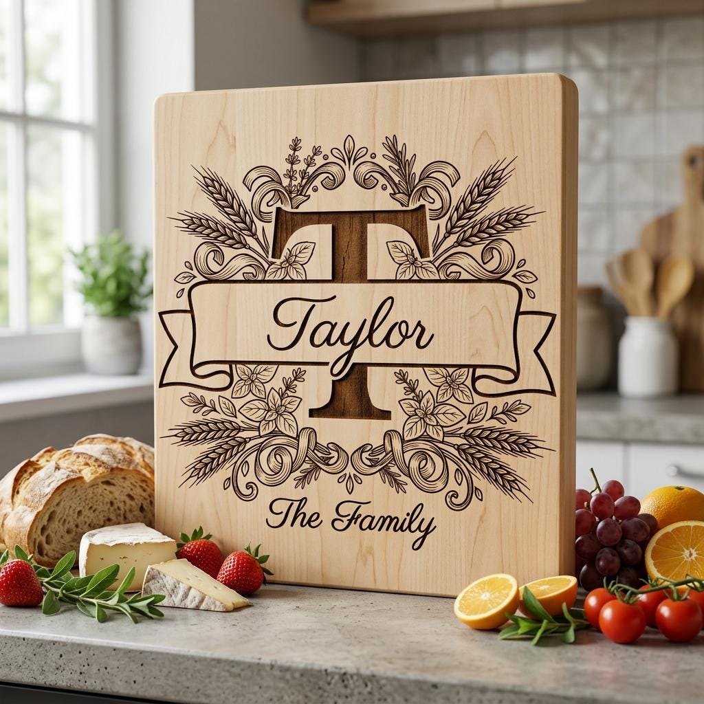 File per Tagliere Personalizzato, Bundle da Cucina con Monogramma Italiano, Design Grano e Pasta - immagine 6