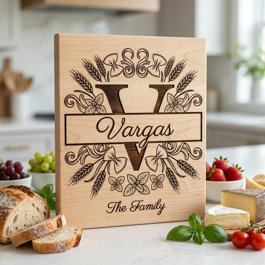 File per Tagliere Personalizzato, Bundle da Cucina con Monogramma Italiano, Design Grano e Pasta - immagine 7