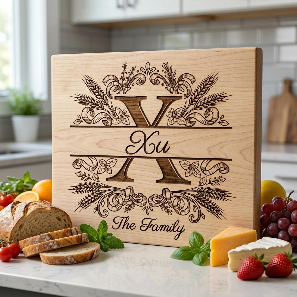 File per Tagliere Personalizzato, Bundle da Cucina con Monogramma Italiano, Design Grano e Pasta - immagine 8