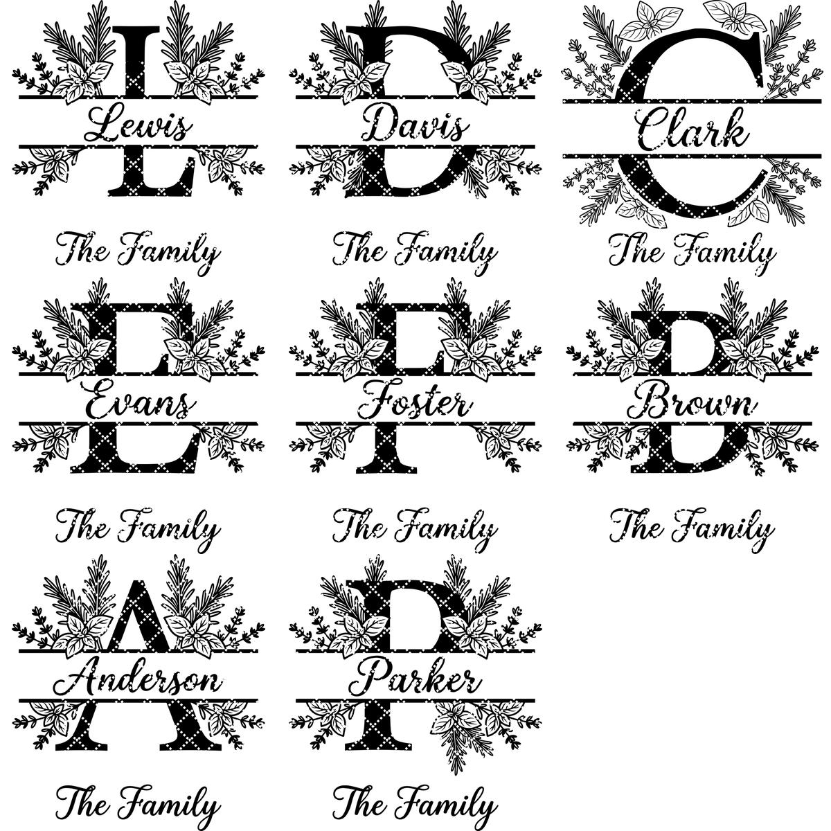 Rustikales Kräuter-Monogramm Gravurbrett, personalisierbarer Familienname, Landhaus-Küchendekoration – Bild 13