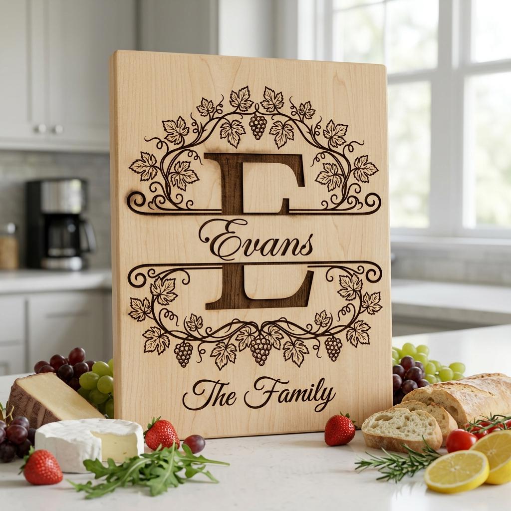 Planche de Monogramme Vignoble Vintage, Fichier de Gravure Personnalisé avec Nom de Famille, Lot d'Alphabet – Image 2