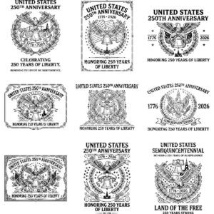 250th Anniversary Engraving Design, Historic Americana Patriotic Board Art 1776 2026