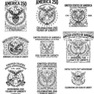 250th Anniversary Engraving Design, Historic Americana Patriotic Board Art 1776 2026