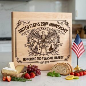250th Anniversary Engraving Design, Historic Americana Patriotic Board Art 1776 2026
