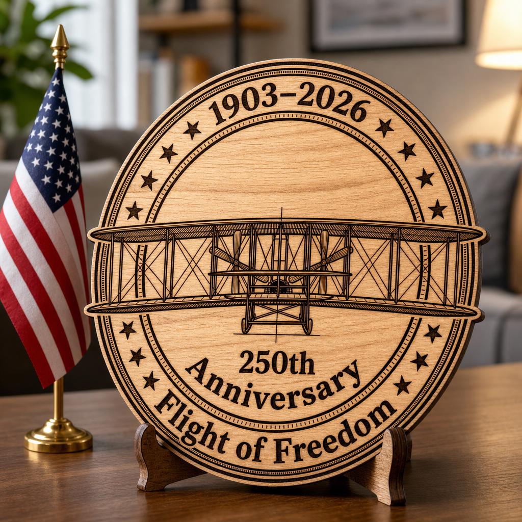 Pacchetto di incisione laser per il 250º anniversario, targa in legno americana patriottica - immagine 2
